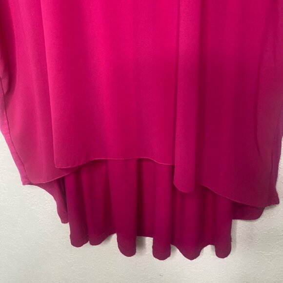 Ali Miles Semi Sheer Tunic Top Womens XL Fuchsia Embellished Long Sleeve Lightw - Picture 6 of 9